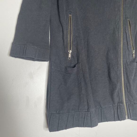 Hi-Line Womens Jacket Size XS Black 3/4 Sleeve Zip Up Unlined Knit Casual - Picture 7 of 15